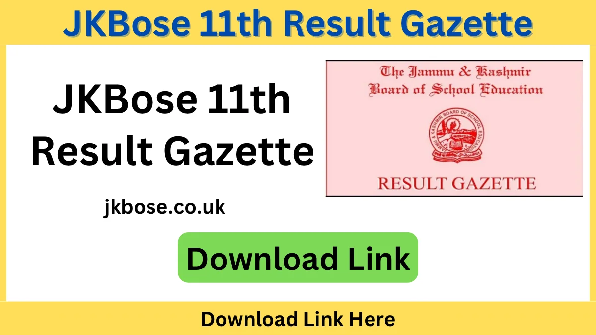 JKBOSE Declared Class 11th Result on Today 14 July, Check Now